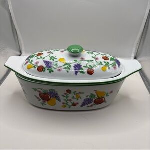 Cook Street Butter 3 Piece Ceramic Biat/Dish Set-Fruit Pattern 4A